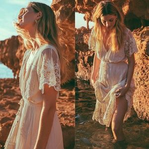 spell maggie embroidered midi dress